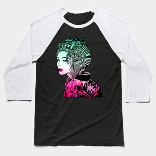 Japanese Geisha Samurai Warrior 106 Baseball T-Shirt